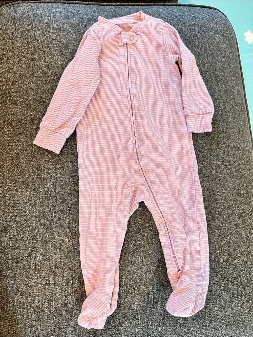 🤑EU Carter's Little Planet Organic Pink Striped Sleep & Play Footed Romper🤑